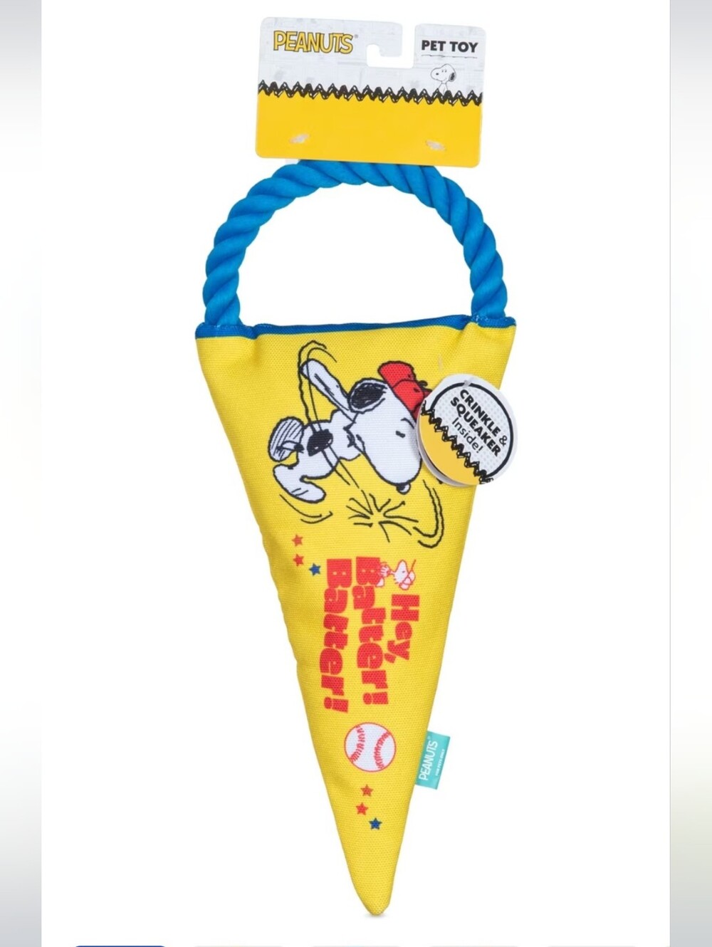 PEANUTS Pennant Fan Banner & Rope Squeaky Plush Dog Toy